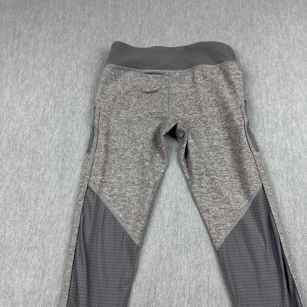 Ivivva by‎ Lululemon Leggings Girls 10 Gray Tight Mesh Side Pockets Athletic